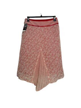 Floral Pink Asymmetrical Midi Skirt Chapter One Size 10 New